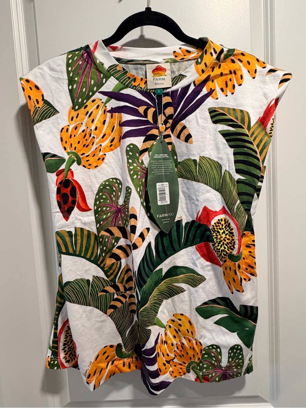 FARM Rio Women’s Tropical Muscle T-Shirt 
with Floral Print Size S NWT